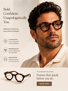 Tortoiseshell Round Statement Glasses